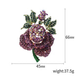 Rhinestone Rose Flower Brooch Wedding Party Gift Jewelry Coat Pin