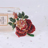 Rhinestone Rose Flower Brooch Wedding Party Gift Jewelry Coat Pin