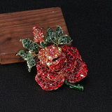 Rhinestone Rose Flower Brooch Wedding Party Gift Jewelry Coat Pin