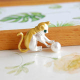 Lovely Cat Brooch Vintage Jewelry for Women Dress Scarf