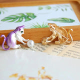 Lovely Cat Brooch Vintage Jewelry for Women Dress Scarf