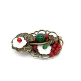 Chinese Style Butterfly Brooch Hairpin Red Bead Hair Accessories