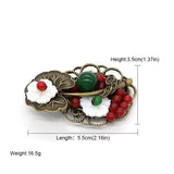 Chinese Style Butterfly Brooch Hairpin Red Bead Hair Accessories