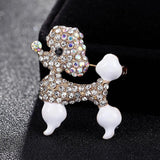 Enamel Dog Animal Brooch Crystal Bouquet Hat Brooch Pin