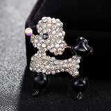 Enamel Dog Animal Brooch Crystal Bouquet Hat Brooch Pin