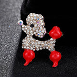 Enamel Dog Animal Brooch Crystal Bouquet Hat Brooch Pin