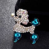 Enamel Dog Animal Brooch Crystal Bouquet Hat Brooch Pin