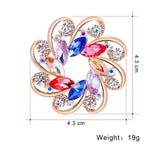 Simplicity Flower Crystal Brooches Pins for Women Wedding Bridal Decorations