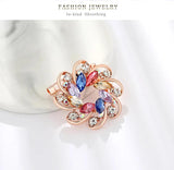Simplicity Flower Crystal Brooches Pins for Women Wedding Bridal Decorations