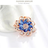 Simplicity Flower Crystal Brooches Pins for Women Wedding Bridal Decorations