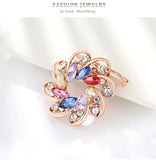 Simplicity Flower Crystal Brooches Pins for Women Wedding Bridal Decorations