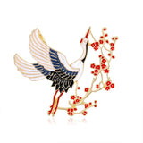 Flying Crane Wintersweet Drip Flower Brooch