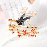 Flying Crane Wintersweet Drip Flower Brooch