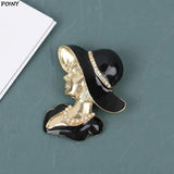 Crystal & Pearl Beauty Head Brooches for Women Girl Pin Accessories