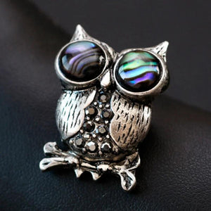 Natural Shell Owl Brooches For Men Vintage Wedding Christmas Hat Accessory