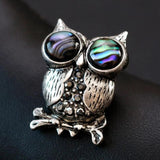 Natural Shell Owl Brooches For Men Vintage Wedding Christmas Hat Accessory
