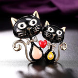 Cat Brooches Heart Shape Cartoon Women Jewelry