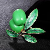 Enamel Cherry Brooches Men Alloy Plants Banquet Party Brooch
