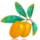 Enamel Cherry Brooches Men Alloy Plants Banquet Party Brooch