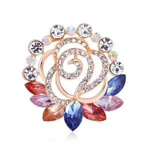 Simplicity Flower Crystal Brooch for Women Wedding Bridal Decorations