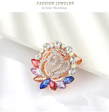 Simplicity Flower Crystal Brooch for Women Wedding Bridal Decorations