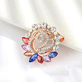 Simplicity Flower Crystal Brooch for Women Wedding Bridal Decorations