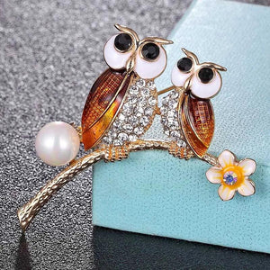 Enamel Owl Brooches for Men, Christmas Pearl Scarf Pins, Nice Hats Jewellery