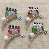 Enamel Owl Brooches for Men, Christmas Pearl Scarf Pins, Nice Hats Jewellery
