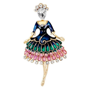 Zlxgirl Dance Girl Brooch Alloy Women's Party Banquet Brooch