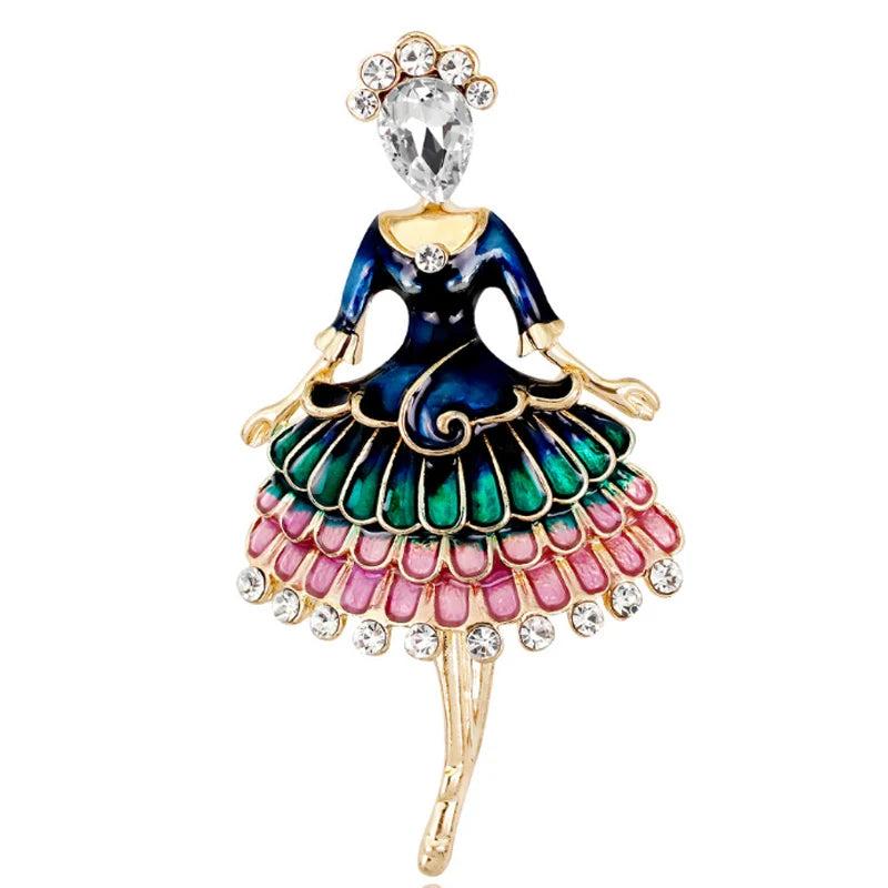 Zlxgirl Dance Girl Brooch Alloy Women's Party Banquet Brooch