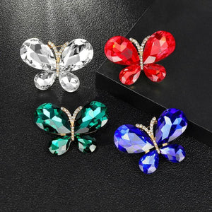 Butterfly Women Crystal Brooch Decoration Insect Badges Brooches Pin