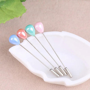 12PCS Hijab Pins Set Scarf Pearls Brooches Muslim Women Safety Pin