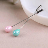 12PCS Hijab Pins Set Scarf Pearls Brooches Muslim Women Safety Pin