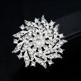 Crystal Rhinestone Flower Brooch Pin for Wedding Bridal Party