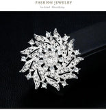 Crystal Rhinestone Flower Brooch Pin for Wedding Bridal Party