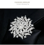 Crystal Rhinestone Flower Brooch Pin for Wedding Bridal Party