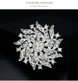 Crystal Rhinestone Flower Brooch Pin for Wedding Bridal Party