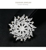 Crystal Rhinestone Flower Brooch Pin for Wedding Bridal Party