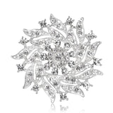 Crystal Rhinestone Flower Brooch Pin for Wedding Bridal Party