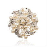 Romantic Flower Pearl Brooch Inlay Rhinestone Pins