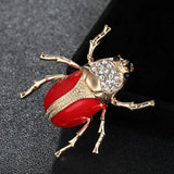 Enamel Red Insect Brooch Pins For Women Men