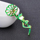 Green Enamel Frog Brooch Pin Women's Cartoon Scarf Pin Bridal Hijab Accessory