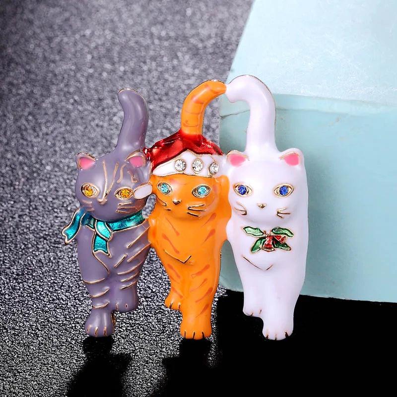 Enamel cat scarf pins brooch for women Hijab Pins Clothes Accessories
