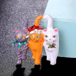 Enamel cat scarf pins brooch for women Hijab Pins Clothes Accessories