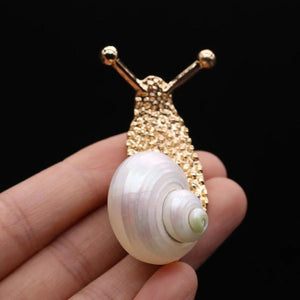 Natural Shell Snail Brooch Pendant Charms for DIY Jewelry Making