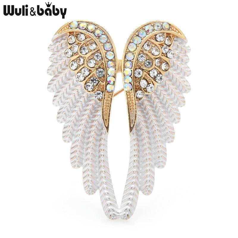 Sparkling Rhinestone Angel Wings Brooch Pin Gift Jewelry