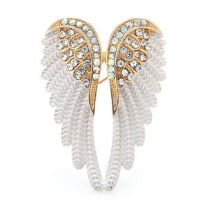 Sparkling Rhinestone Angel Wings Brooch Pin Gift Jewelry