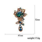 Vintage Crystal Flower Brooches Rhinestone Alloy Wedding Party Clothing Pins