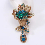 Vintage Crystal Flower Brooches Rhinestone Alloy Wedding Party Clothing Pins