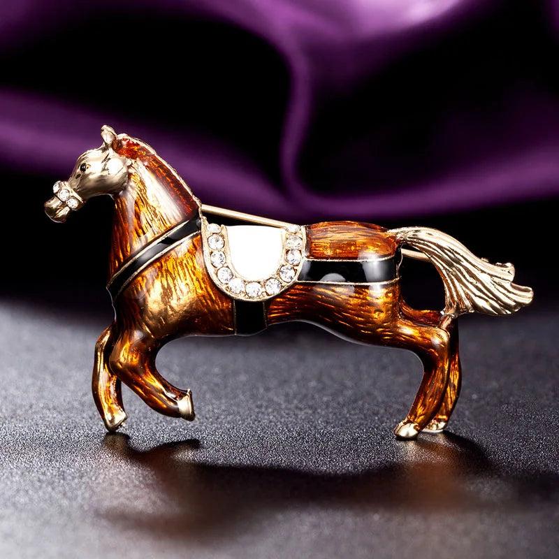 Zlxgirl Horse Shape Enamel Scarf Pin